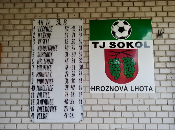 Fotbalové hřiště Hroznová Lhota - Hroznová Lhota