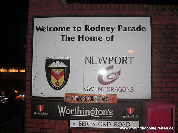 Rodney Parade - Casnewydd (Newport), NWP
