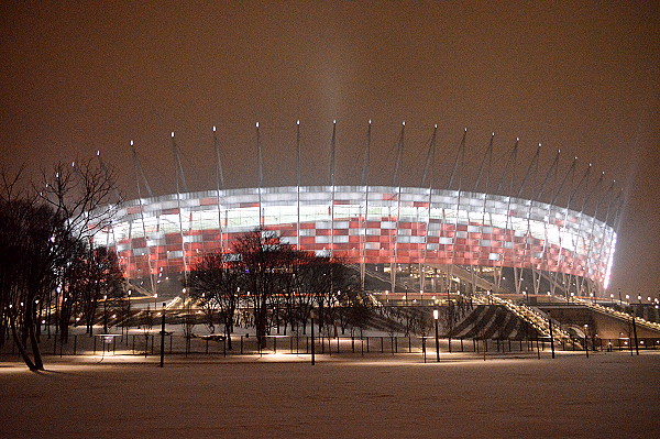 Stadionpostkarte Stadion Narodowy Warszawa Warschau EM 2012 Dämmerung P415