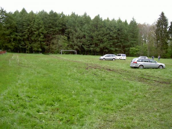 Aufnahme von 2005: Tore noch vorhanden, Nutzung als Bolzplatz und auch als Parkplatz für die benachbarte Motocrossrennstrecke